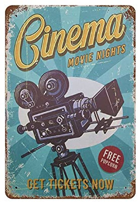 Lawenp Sammelnswert Vintage Blechschild Kinofilm - Wandkunst Dekor Metallschild Filmplakat Home Bar Cafe Club Garten Farm Garage Dekoration 12 × 8