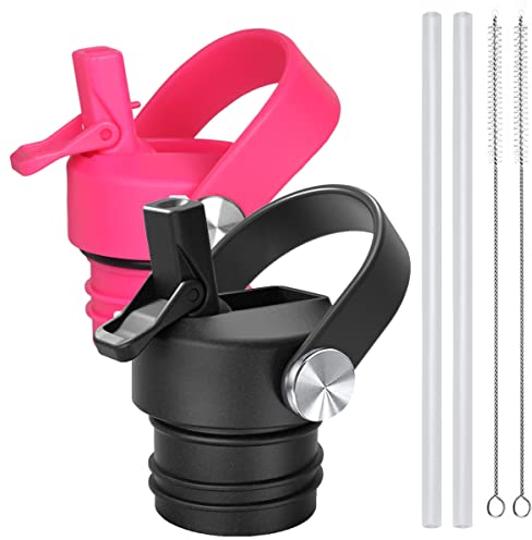 Straw Lid Compatible with Hydro Flask Standard Mouth 18 21 24 oz Compatible with Iron Flask Narrow Mouth 12 16 20 24 32 64 oz,Sports Water Bottle Accessories Replacement Dust Cover Straw Cap