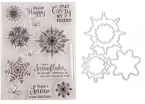Weihnachten Stanzschablonen Und Stempel,Silikonstempel Weihnachten,Scrapbooking Stanzmaschine Schablonen Weihnachts Stanzformen Selbst Gestalten Clear Stamp Stempel für DIY Scrapbooking,Kunsthandwerk