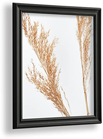 VO Design Bilderrahmen Ivar MDF in Vintage Holz Optik 60 x 80 cm Schwarz Gemasert mit Antireflex-Kunstglasscheibe - Farbe und Größe frei wählbar