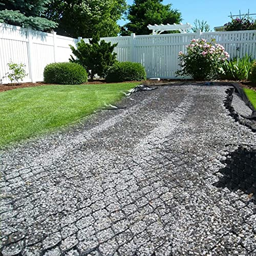 VIZET stabilisateur de Gravier Patio Pavés Extérieur - Grille De Stabilisation du Gravier, 5 Cm De Hauteur Grille De Sol Geo Grid, pour Allée Chemins D'accès Base De Hangar(2x5m/6.6x16.6ft)