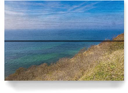 artboxONE Holzbild 30x20 cm Natur Steilküste, Meer, Himmel von Künstler Rico Ködder
