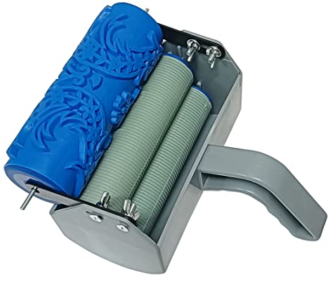 WANLIAN Farbroller,Hausfarbenwalzen 5 IN DIY gemusterte Farbwalze dekorative Gummiwalze dekorative Kunstrolle Texturroller mit Kunststoffgriff dekorative Rolle mit einfarbiger Dekoration Malmaschine