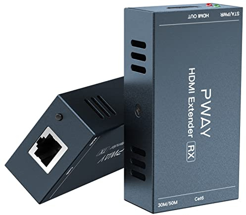 PW-HT202PG HDMI Extender 165ft/50M Cat5e/Cat6 Kable Full HD 1080P Kontrolle der Daten übertragung Eine Stromversorgung…