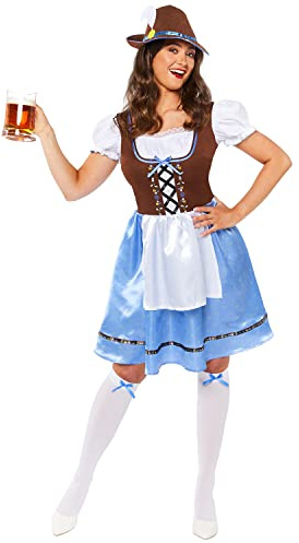 Amscan 9917571 - Vuxna fröken Bayerska Oktoberfest damkostym storlek: 16-18
