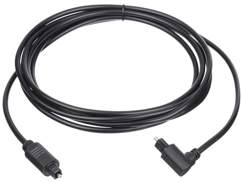 sourcing map Fiber Optic Audio Cable 90 Degree Digital Audio Optic Cable 7.8FT Long TOS Optical Link Cable PVC Plastic Connector for TV DVD Amplifier Stereo Black