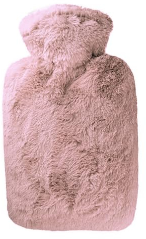 Hugo Frosch Wärmflasche Klassik 1,8l – Made in Germany – mit kuscheligem Flauschbezug Rosé – große, auslaufsichere & geruchsneutrale Bettflasche – langlebig & mit waschbarem Bezug