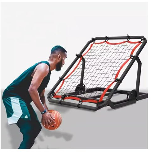 zktoermn Fußball Springback Net Rebounder, Volleyball/Wasserball/Tchoukball Return System Mehrwinkeleinstellung für Kinder Teens Jeden Alters