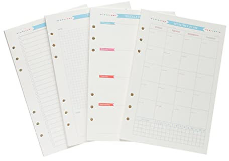 LALAFINA 1satz Loose Leaf Filler Paper Funktionen Tagebuch Wochen Monatsplaner To-do-liste Ring Notizbuch Buntes Nachfüllpapier Für Notizen Und Finanzaufzeichnungen