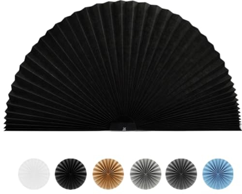 ChYoung Bogenfenster-Jalousien ohne Werkzeuge Lichtfilternder plissierter Stoffschirm Stick auf halbkreisförmigem rundem Fenster Plissee-Jalousien gewölbte Fensterabdeckung für Schlafzimmer Küche Bad