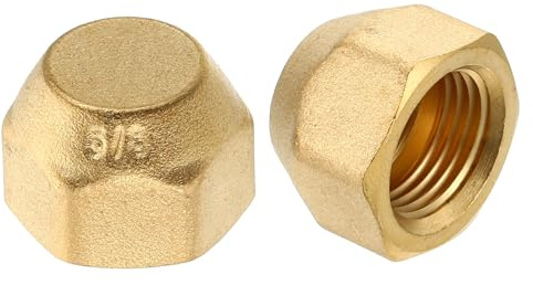 PATIKIL Tappo Flangia Ottone 3/8 7/16-20UNF 45° Aria Condizionatore 2pz | Raccordo per Condizionatori d'Aria, Refrigerazione, Ottone, Flangia o Valvola