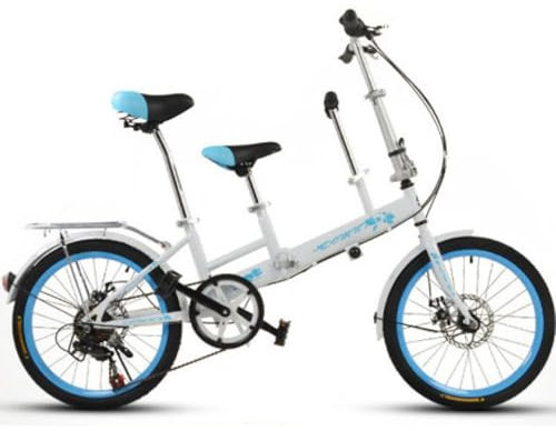 QXIWAOE Bicicletta da 20 Pollici, Tandem Pieghevole per Mamma e Bambino, Freni a Disco, Recinzione, Cintura di Sicurezza, Doppio Dado, Bici per Bambini