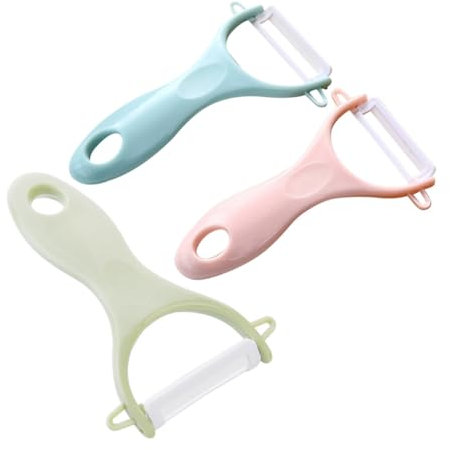 Amosfun 3piezas Pelador De Cerámica Multifunción Para Frutas Verduras y De Pescado Cuchillo Para Pelar De Pelador De Para Cocina