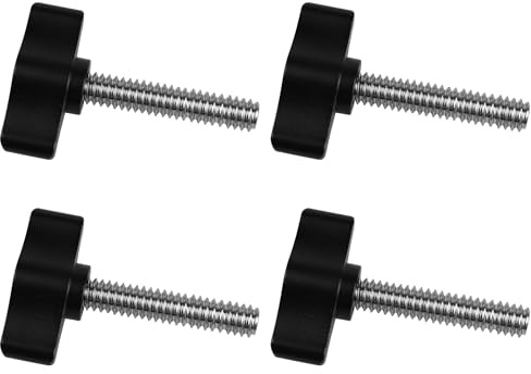PDETVEO Flügelschrauben, 4 Stück, 1/4 Zoll x 1/4 Zoll, Standard-Zollschraube aus Edelstahl, schwarze Flügelschrauben, für Schrank, Ausrüstung, DIY-Projekte