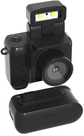 CLSSLVVBN Mini videocamera HD con Schermo da 44 Pollici e 6 filtri per presentazioni di Immagini Luminose Mini registratore per videocamera retrò ABS 1080p, Viene Fornito con Una Base