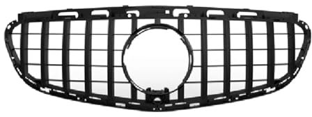 Auto Frontgrill Für Benz Für E Klasse W212 2014-2016 E200 E300 E250 E350 E400 E550 Front Grill Grille Schwarz/Silber GT Oberen Stoßstange Haube Mesh Kühlergrill Vorne(Schwarz)