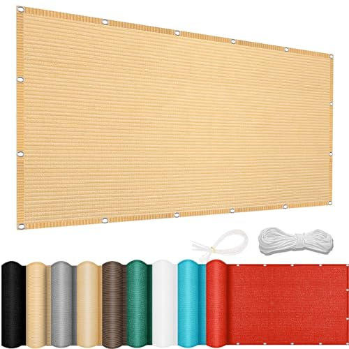 Tenda da sole, tenda da sole, 150 x 950 cm, 98% UV, resistente alle intemperie, durevole, perfetta per giardino, terrazza, color crema