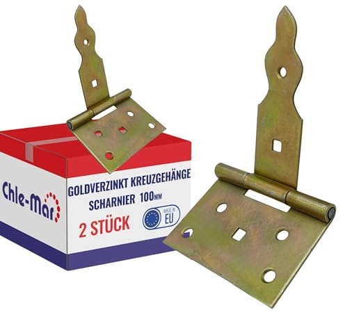 Chle-Mar 2x Bisagras puertas de madera, armario 100 mm, galvanizadas