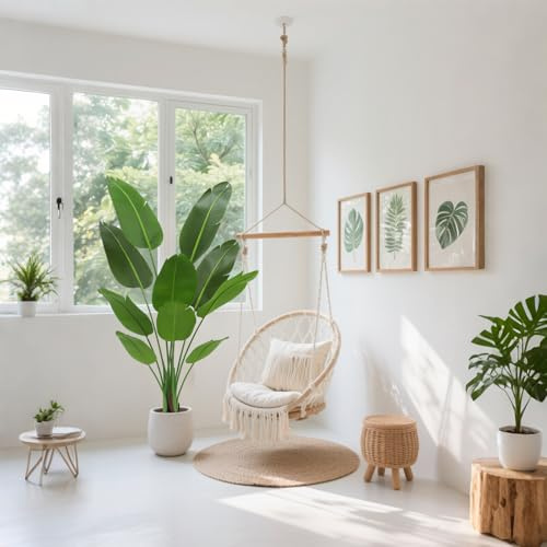 PlusFive Künstliche Paradiesvogel Pflanze 160cm,Bananenbaum Kunstpflanze Groß,Künstliche Bananenpflanze,Strelitzie Pflanze,Kunstpalme,Fake Plant,Kunstpflanze Balkon,Haus Deko,Indoor Outdoor Dekoration
