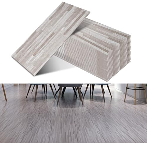 Aartner 16 piastrelle autoadesive da parete in finto legno con venature, per cucina e bagno, piastrelle autoadesive, impermeabili (04)