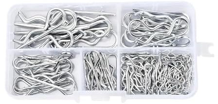 JCUIyon 100 Stück Splinte Federstecker 2 mm, R-Typ Splintstift Haarnadel Federstift Welle
