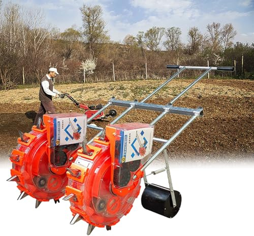 YKMYXZ, Portable Double Row Hand PushCorn Cotton Soybean Peanut Precision Seeder Garden Agriculture Seed Dispenser, 7 Mouth