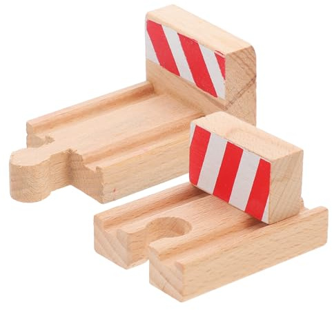 Kisangel 2 Stück DIY Holzeisenbahn Stopper, Holzeisenbahn Zubehör züge Spielzeug Zugspielzeug Kompatibel mit Meisten Holzeisenbahnen Kreative Eisenbahnstrecke Erweiterung