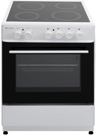 BlueFlame KCF 1000.60 60 cm VitroCeramic Freestanding Electric Cooker - White