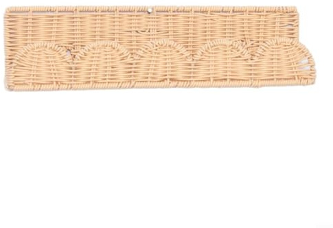 Fauhapyway Wandkorb, Rattan, gewebt, fächerförmig, Wandkorb, dekorativer Weinflecht-Aufbewahrungs-Display, Wandkunst-Akzent