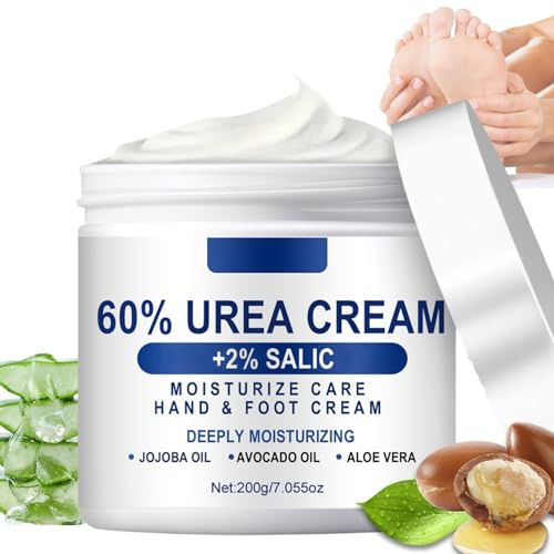 Urea Creme 60 Prozent Füße,Fusscreme für Sehr Trockene Füsse,Fußcreme Gegen Hornhaut, Schrundensalbe Füße,Intensive Fußpflege für Trockene und Rissige Haut,200g Reparaturcreme