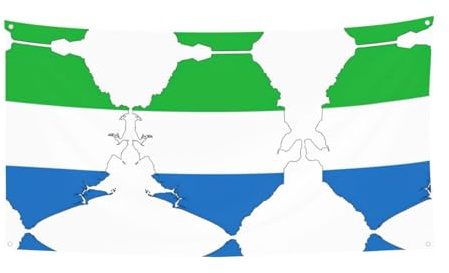 Bandera de Sierra Leona con diseño de mapa para colgar al aire libre, decoración para coche, barco, jardín, fiesta, feliz día festivo, Navidad, Halloween