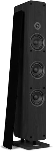 Audizio ARCO Passive Floor Standing Tower Speaker, Black – 160W HiFi Speaker with 3x 4” Woofers, 1” Dome Tweeter, Gold-Plated Terminal, Removable Grill, Premium Home Audio Sound
