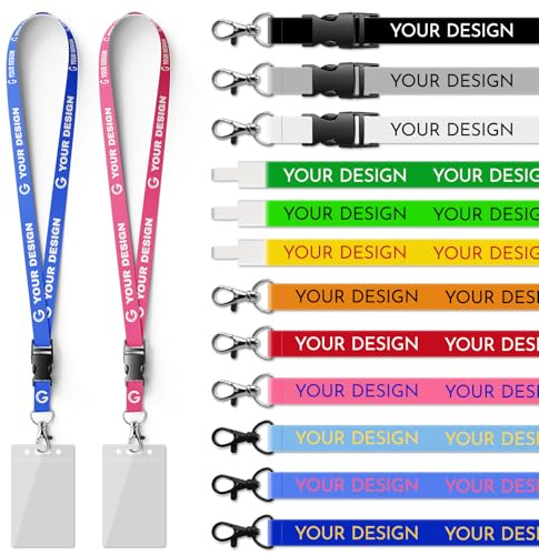 XSTZR Individuell gestaltete Lanyards im Großpack (30–5000 Stück) mit Logo, Text oder Foto – Abnehmbare Umhängebänder für Ausweise, ideal für Büro, Schule, Firmenevents, Lehrer, Schüler & Schlüssel