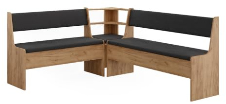 Vicco Eckbankgruppe Roman, Goldkraft Eiche, 150.1 x 180.1 cm | geeignet für platzsparende Ecklösungen im Essbereich