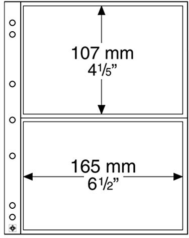 Leuchtturm 338575 Hojas para Monedas NUMIS, de 2 divisiones para Billetes y Postales