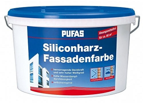 PUFAS Siliconharzfassadenfarbe 10,000 L, 231, Extra Weiß, 10 l (1er Pack)