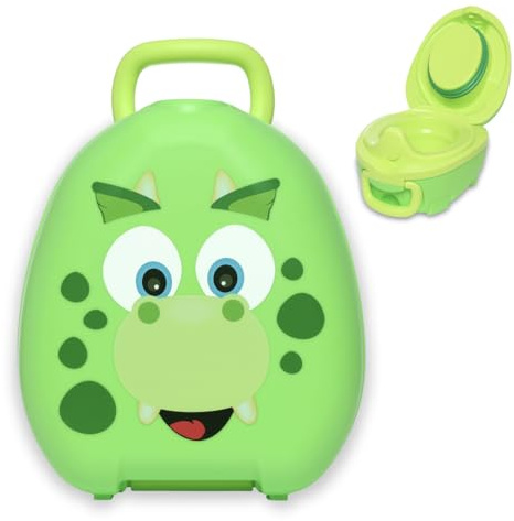My Carry Potty - Travel Potty, Award-Winning Portable Toddler Toilet Seat for Kids to Take Everywhere (Dino)