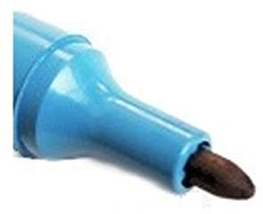 Hygienical Betriebsbedarf Detektierbarer Textmarker, Permanentmarker, Markierstift, schnell trocknende Tinte, Schrift in 4 Farben, HACCP, Farbe:schwarze Schrift, Größe:Rundspitze