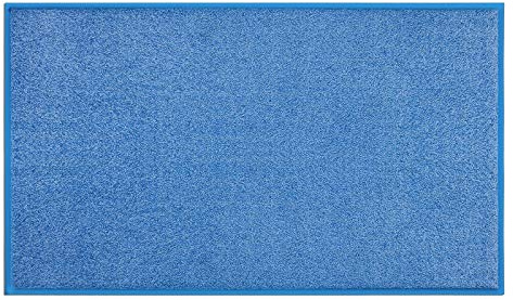 Floordirekt Schmutzfangmatte Sky Color | Sauberlaufmatte mit farblich abgestimmtem Gummirand | Strapazierfähig & rutschfest | viele Farben (50 x 85 cm, Blau)