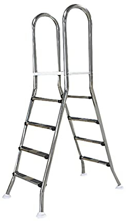 Las escaleras de la piscina de acero inoxidable 304, 59 de alta escalera de la piscina por encima del suelo, Adecuado para piscinas de hasta Max Cargar Capacidad 500 lb
