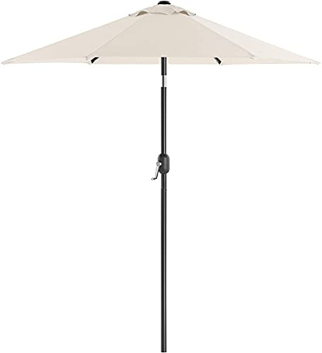 SHATCHI 3m Beige Banana Table Parasol with 38mm Steel Pole Sun Shade Garden Outdoor Beach Patio Umbrella Cantilever