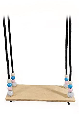 Hess Holzspielzeug 20007 - Brett-Schaukel aus Holz, Nature Serie, handgefertigt, für Kinder ab 3 Jahren, ca. 40 x 15 cm groß, für Garten und Terrasse