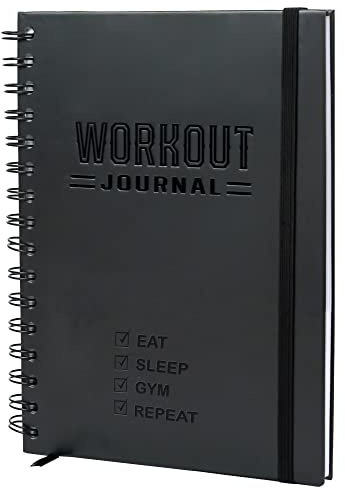 Nextnoid Hardcover Fitness Journal Workout Planner - A5 Sturdy Log Book to Track Gym Home Workouts, for Men Women