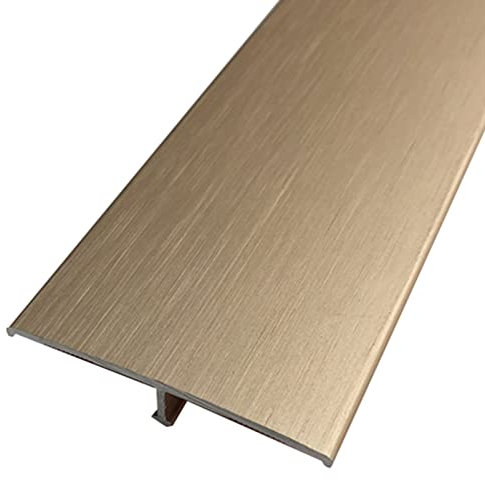 LAIDEPA T Type Aluminium Übergangsprofil, Innen Außen Dekorativ Selbstklebend Übergangsschiene, Zimmer Schwellenrampe, Ohne Bohren, Schnelle Montage,Gold,(47.2in)