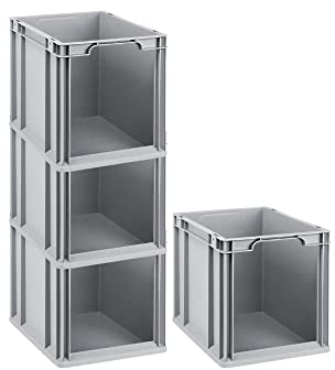 SuperSparSet 4x Eurobox NextGen Store | HxBxT 32x30x40cm | 30 Liter | Front offen | Eurobehälter, Transportbox, Transportbehälter, Stapelbehälter