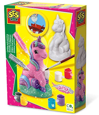 SES Creative 01299 Gips Gießen Einhorn, Fantasievolles Bastelset für Kinder