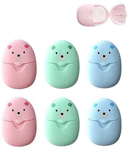 Sapone Carta, Monouso Portatili Saponette, Fogli di Sapone Portatili, Getta Portatile Mini Sapone, Sapone da Viaggio, per Sapone Portatile Smaltimento per Viaggi All'aperto (6)