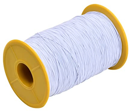 Anseom Elastisch Faden, 0.5mmx320m Gummikordel Stretch Fabric Crafting Beading Cord Faden für Armbändern, Halsketten, Schmuck Herstellung und DIY (Weiss)
