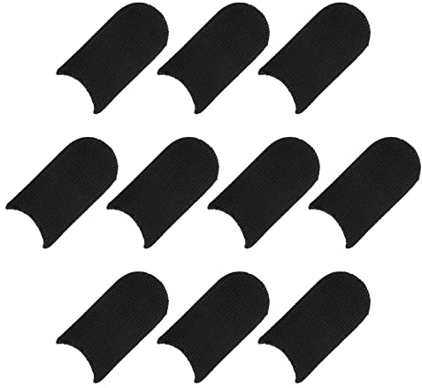 sourcing map Mobile Gaming Finger Sleeve Controller Finger Thumb Sleeve Gloves Black, Carbon Fiber Anti-Sweat Breathable, for Mobile Phone Game, Pack of 50