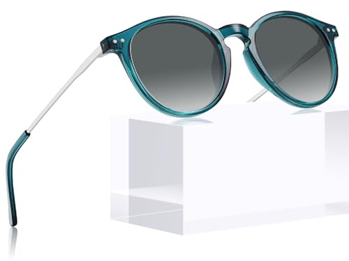 CARFIA Sonnenbrille Damen Herren Polarisiert Rund Rahmen UV400 Schutz | Verspiegelte Rosa Sonnenbrille, HD Klarheit Blendschutz, Unisex Metall Design, Ideal für Trekking